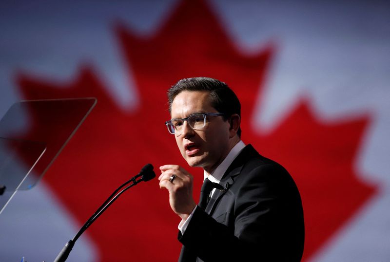&copy; Reuters. Pierre Poilievre speaks after being elected as the new leader of Canada's Conservative Party in Ottawa, Ontario, Canada, September 10, 2022. REUTERS/Patrick Doyle