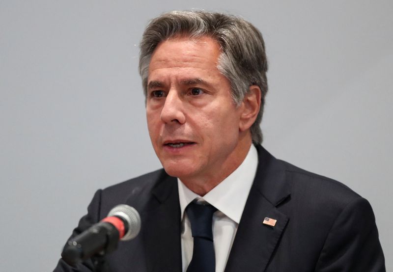 &copy; Reuters. FILE PHOTO - U.S. Secretary of State Antony Blinken speaks during a news conference after the U.S.-Mexico High-Level Economic Dialogue, in Mexico City, Mexico September 12, 2022.  REUTERS/Raquel Cunha/Pool