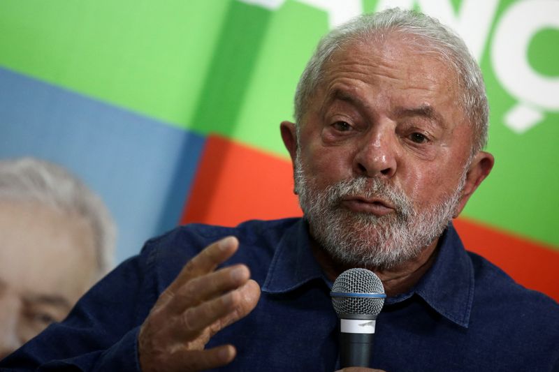 &copy; Reuters. Former Brazil's President and current presidential candidate Luiz Inacio Lula da Silva speaks during a news conference in Sao Paulo, Brazil September 12, 2022. REUTERS/Carla Carniel