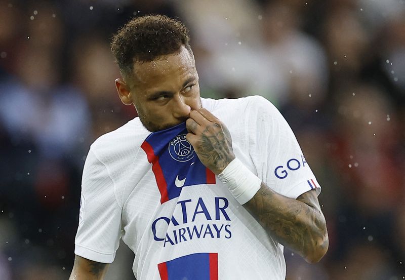 &copy; Reuters. Neymar em jogo do Paris St Germain
 10/9/2022    REUTERS/Christian Hartmann