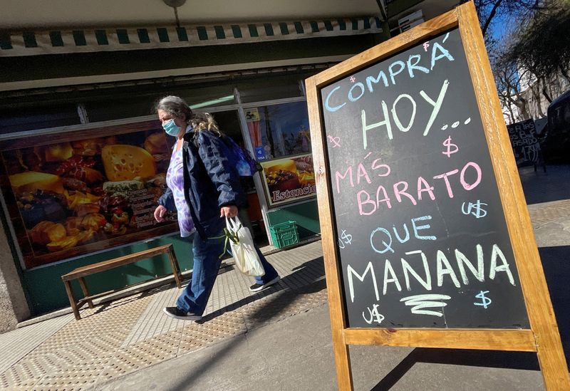 Argentina inflation, heading towards 100%, seen easing back from July peak