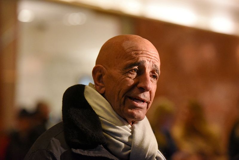 &copy; Reuters. FILE PHOTO: Tom Barrack speaks with members of the press at Trump Tower in New York City, U.S. January 10, 2017. REUTERS/Stephanie Keith/File Photo