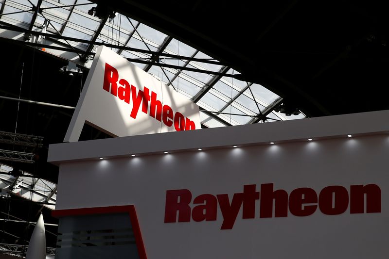 &copy; Reuters. Logo of the U.S. defense company Raytheon is pictured at an international military fair in Kielce, Poland September 7, 2017. REUTERS/Kacper Pempel