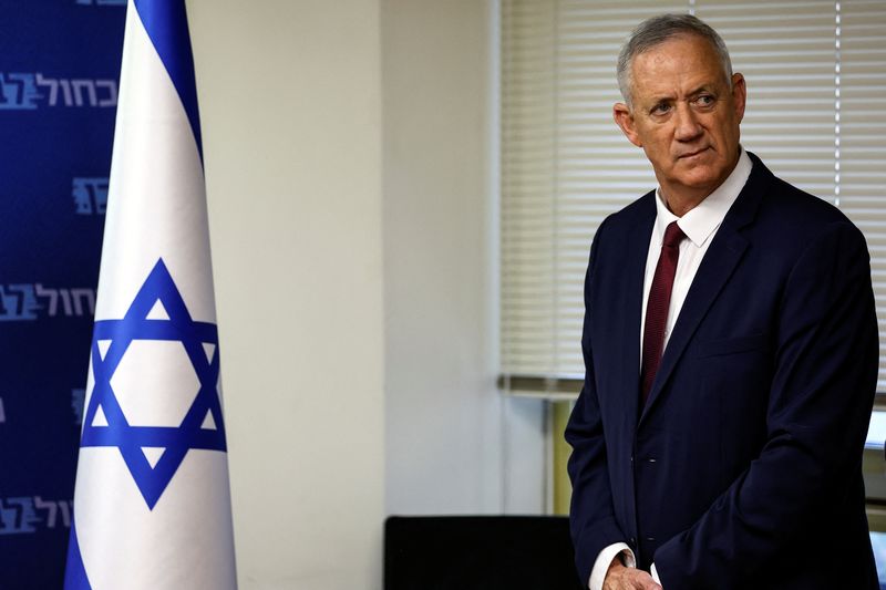 &copy; Reuters. وزير الدفاع الإسرائيلي بيني جانتس خلال اجتماع في البرلمان الإسرائيلي بالقدس يوم 27 يونيو حزيران 2022. تصوير:  رونين زفولون-رويترز.