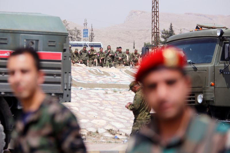 &copy; Reuters. جنود من الجيش السوري في دمشق - صورة من أرشيف رويترز. 