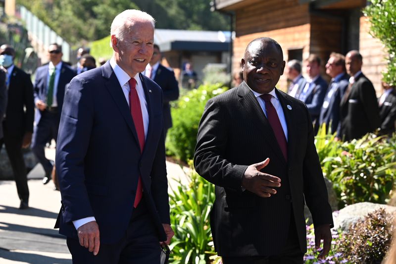 Biden talks energy, Russia with S.Africa's non-aligned Ramaphosa