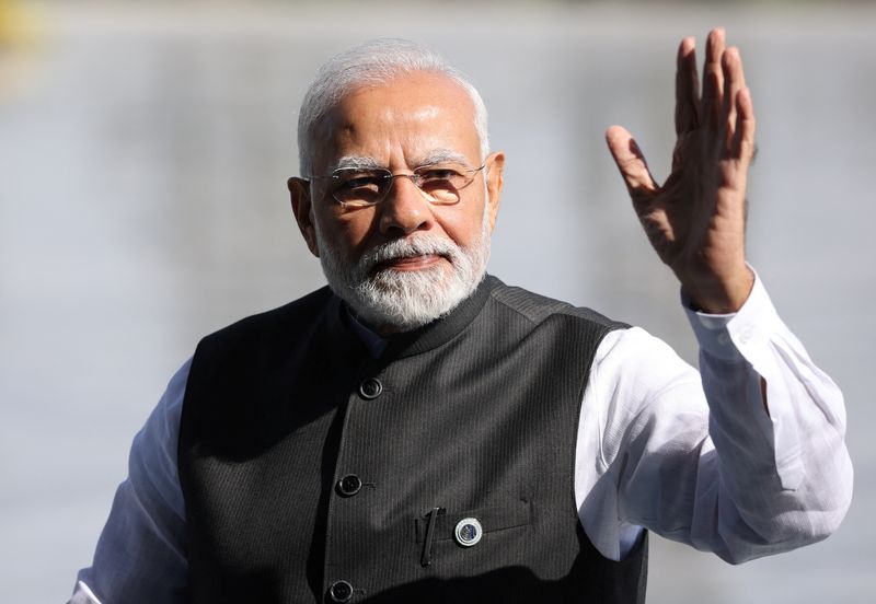 &copy; Reuters.  ９月１６日、インドのモディ首相（写真）は、ウズベキスタンの都市サマルカンドで開催された上海協力機構（ＳＣＯ）首脳会議で演説し、新型コロナウイルス流行とウクライナ戦争に端