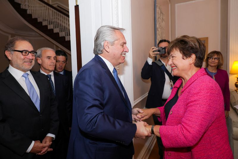 &copy; Reuters. Kristalina Georgieva, chefe do FMI, encontra o presidente argentino, Alberto Fernández, em Nova York
19/09/2022
Esteban Collazo/Presidência da Argentina/Divulgação via REUTERS 