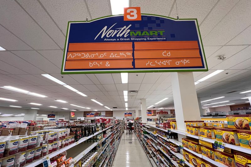 &copy; Reuters. FILE PHOTO: A view of one of the aisles at the North Mart grocery store in Iqaluit, Nunavut, Canada July 28, 2022. REUTERS/Carlos Osorio