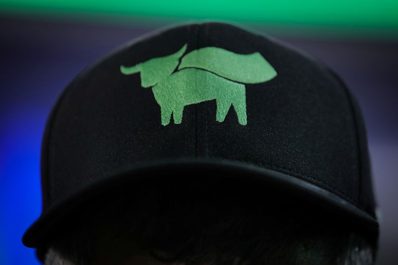 &copy; Reuters. A guest wears a hat during the Beyond Meat IPO at the Nasdaq Market site in New York, U.S., May 2, 2019. REUTERS/Brendan McDermid
