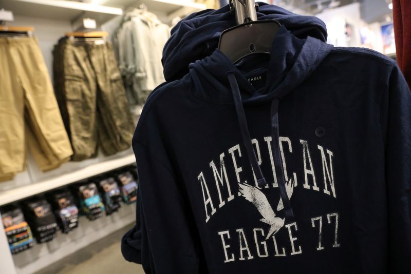 &copy; Reuters. American Eagle clothing is seen at their store at the Woodbury Common Premium Outlets in Central Valley, New York, U.S., February 15, 2022. REUTERS/Andrew Kelly/File Photo