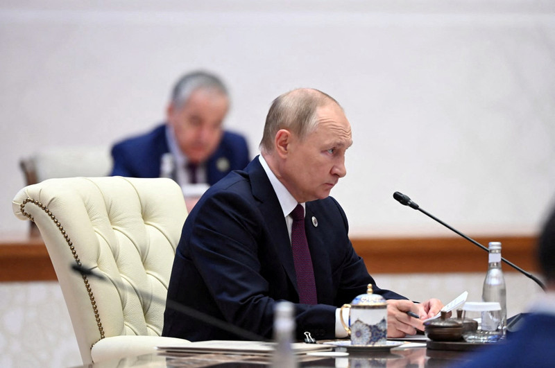 &copy; Reuters. FOTO DE ARCHIVO: El presidente ruso Vladimir Putin asiste a una reunión de jefes de los estados miembros de la Organización de Cooperación de Shanghái (OCS) en una cumbre en Samarcanda, Uzbekistán el 16 de septiembre de 2022. Ministerio de Asuntos Ex