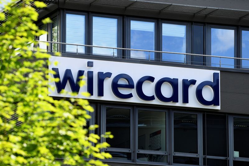 &copy; Reuters. FILE PHOTO: The logo of Wirecard AG is pictured at its headquarters in Aschheim, near Munich, Germany, July 1, 2020. REUTERS/Andreas Gebert