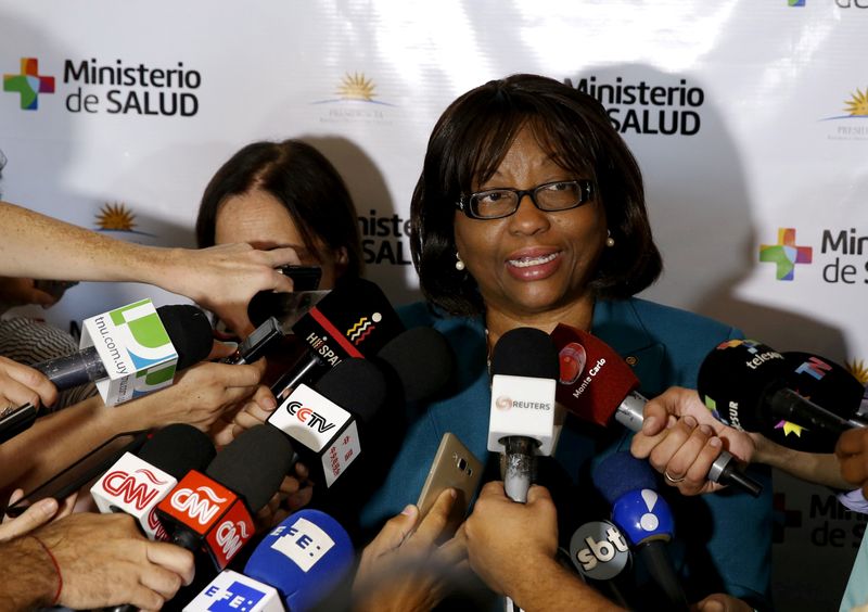 &copy; Reuters. Diretora-geral da Opas, Carissa Etienne, durante entrevista coletiva em Montevidéu em 2016
03/02/2016 REUTERS/Andres Stapff