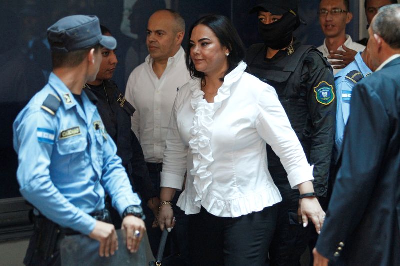 &copy; Reuters. Former first lady Rosa Elena Bonilla de Lobo arrives at a court hearing after being convicted on graft charges, in Tegucigalpa, Honduras August 20, 2019. REUTERS/Jorge Cabrera