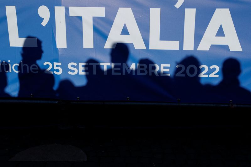 &copy; Reuters. Comício de coalizão de centro-direita em Roma
22/09/2022
REUTERS/Yara Nardi