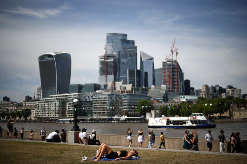 &copy; Reuters. Vue sur le quartier financier de la City de Londres, en Grande-Bretagne. Photo prise le 16 juin 2022/REUTERS/Henry Nicholls