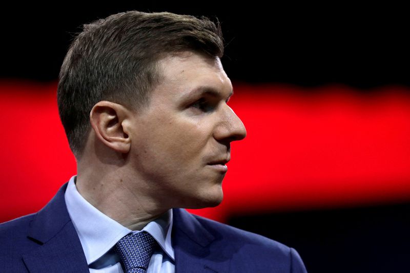&copy; Reuters. FILE PHOTO: Political activist James O'Keefe, currently CEO of Project Veritas, speaks at the Conservative Political Action Conference (CPAC) annual meeting at National Harbor near Washington, U.S., March 1, 2019. REUTERS/Yuri Gripas/File Photo/File Photo