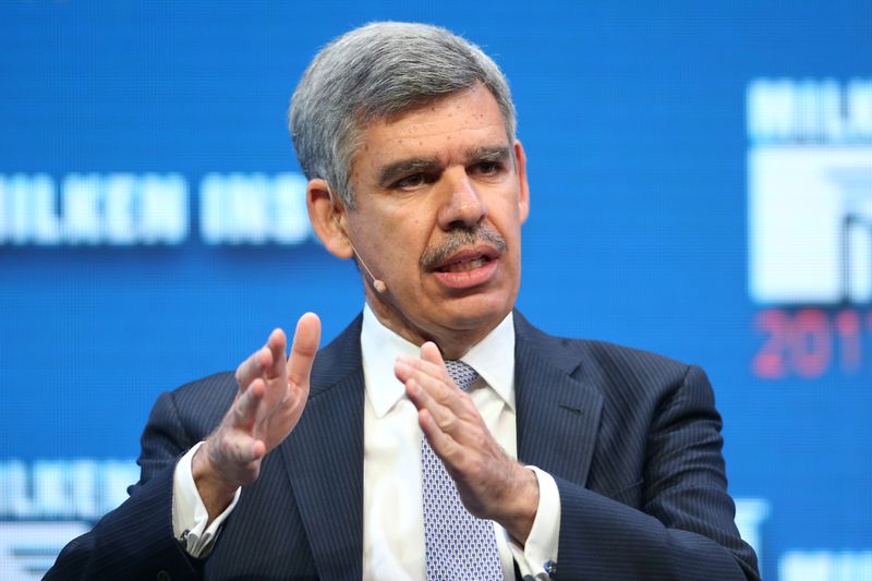 &copy; Reuters. FILE PHOTO: Mohamed El-Erian, Chief Economic Advisor of Allianz and Former Chairman of President Obama's Global Development Council, speaks during the Milken Institute Global Conference in Beverly Hills, California, U.S., May 1, 2017. REUTERS/Lucy Nichols