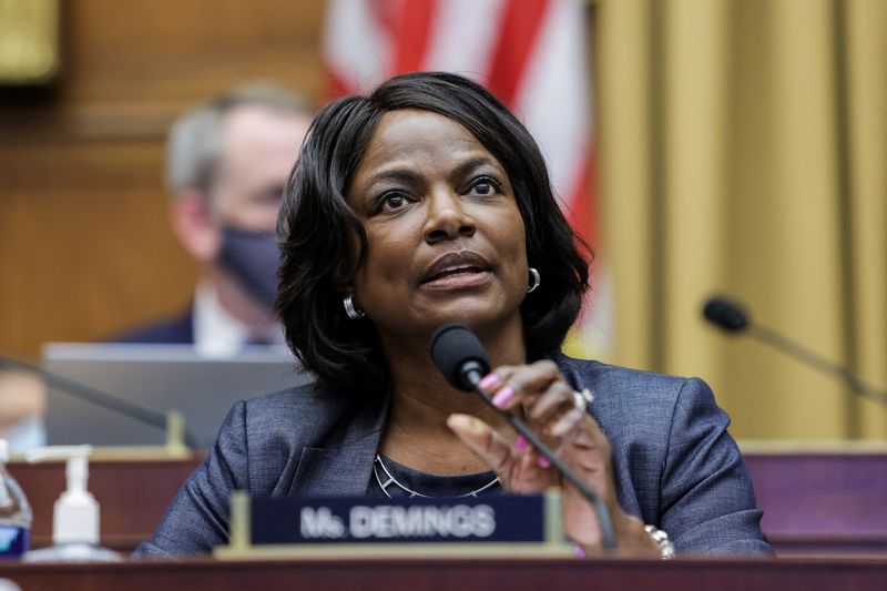 &copy; Reuters. FILE PHOTO: Congresswoman Val Demings, (D-FL), speaks during a hearing of the House Judiciary Subcommittee on Antitrust, Commercial and Administrative Law on "Online Platforms and Market Power", in the Rayburn House office Building on Capitol Hill, in Was