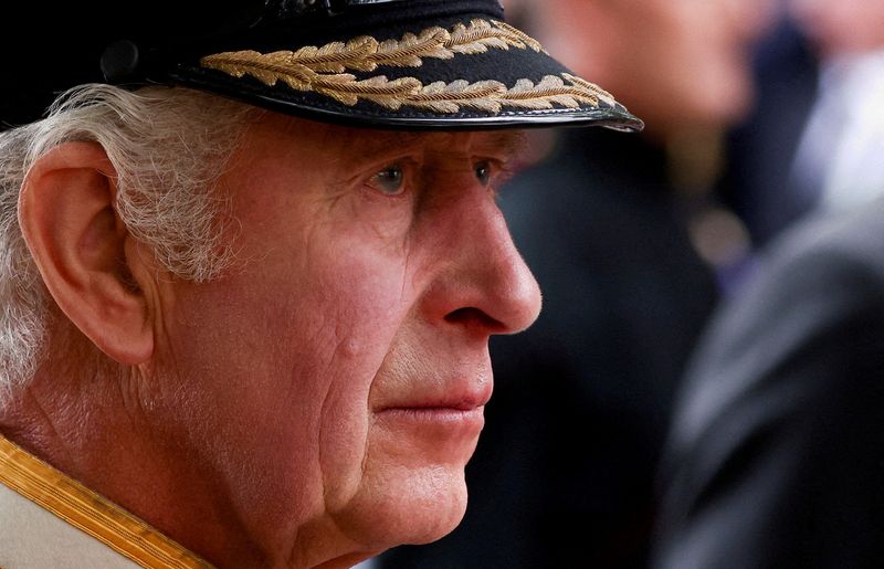 &copy; Reuters. FILE PHOTO: Britain's King Charles attends the state funeral and burial of Britain's Queen Elizabeth, in London, Britain, September 19, 2022. REUTERS/Tom Nicholson