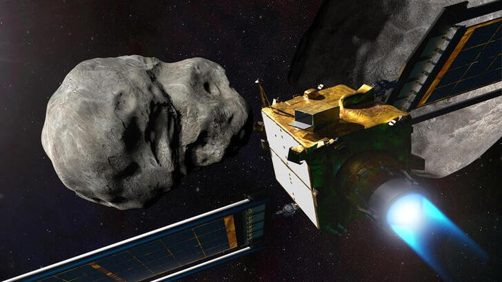&copy; Reuters. 　米航空宇宙局（ＮＡＳＡ）は２６日、小惑星の地球衝突を回避するために設計された世界初の惑星防衛システムを実証するため、地球から約１１００万キロ離れた小惑星に探査機を体当た