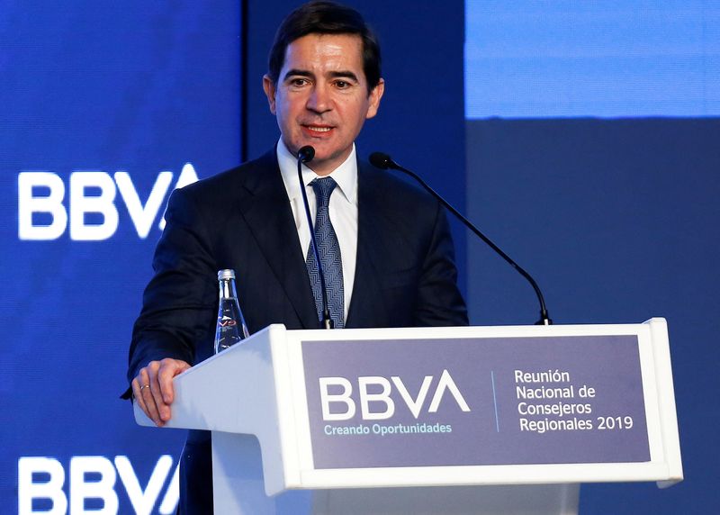 &copy; Reuters. FILE PHOTO: BBVA CEO Carlos Torres Vila speaks during the opening of the annual meeting of Regional Advisors of BBVA Bancomer, in Mexico City, Mexico June 11, 2019. REUTERS/Gustavo Graf/File Photo