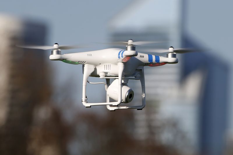 &copy; Reuters. FILE PHOTO: A 'Phantom 2' drone by DJI company flies during the 4th Intergalactic Meeting of Phantom's Pilots (MIPP) in an open secure area in the Bois de Boulogne, western Paris, March 16, 2014. REUTERS/Charles Platiau
