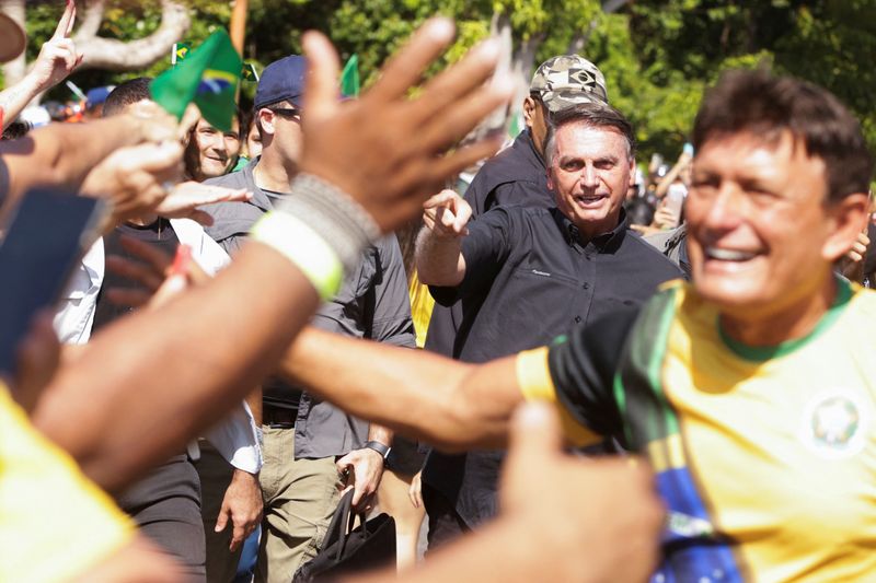 &copy; Reuters. Presidente Jair Bolsonaro durante ato de campanha em Belém
22/09/2022
REUTERS/Raimundo Pacco