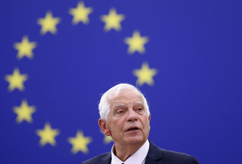 &copy; Reuters. FILE PHOTO: EU Foreign Policy Chief Josep Borrell addresses a plenary session of the European Parliament in Strasbourg, France September 13, 2022. REUTERS/Yves Herman