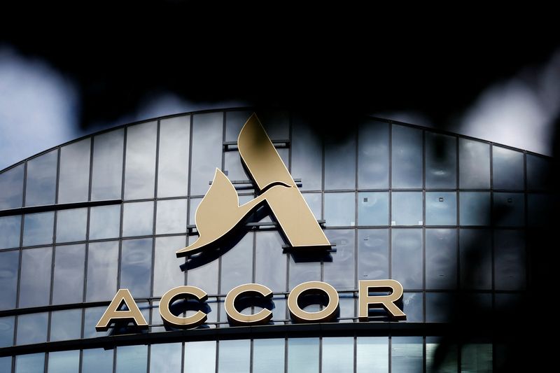 &copy; Reuters. FILE PHOTO: The logo of French hotel operator AccorHotels is pictured on top of the company's headquarters in Issy-les-Moulineaux near Paris, France, August 17, 2022. REUTERS/Sarah Meyssonnier/File Photo