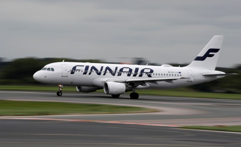 &copy; Reuters. FILE PHOTO: A Finnair Airbus A320-200 aircraft prepares to take off from Manchester Airport in Manchester, Britain September 4, 2018. REUTERS/Phil Noble/File Photo