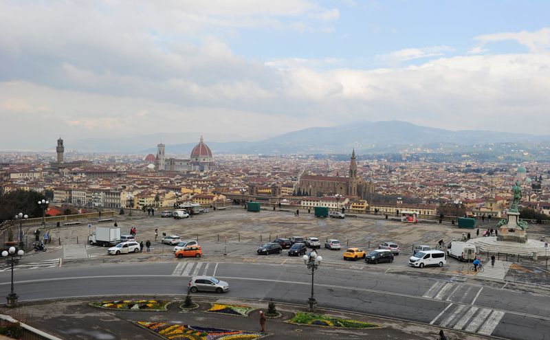 &copy; Reuters. FILE PHOTO - The Florence skyline, viewed from Piazzale Michelangelo, virtually deserted as Italy battles a coronavirus outbreak, in Florence, Italy, March 7, 2020. REUTERS/Jennifer Lorenzini