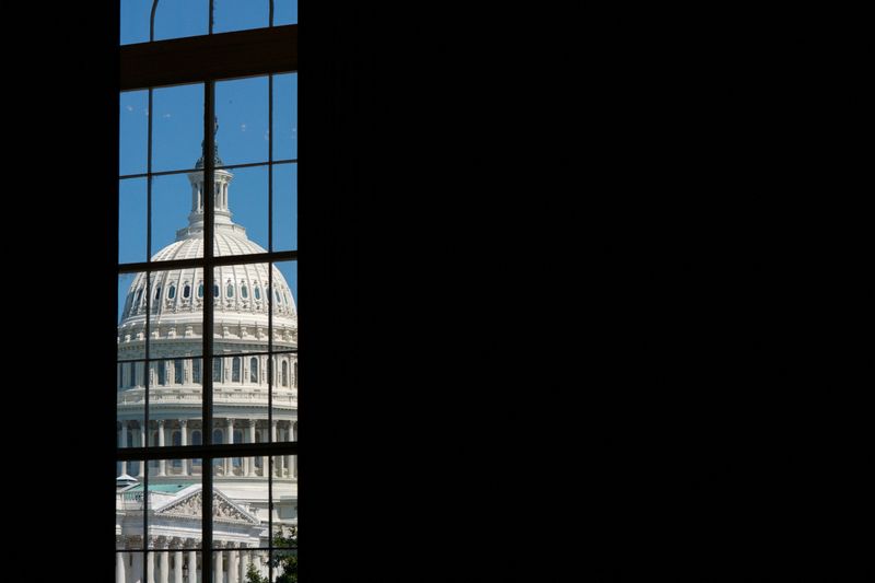 &copy; Reuters. FILE PHOTO: A view shows the U.S. Capitol dome from the Cannon House Office Building on Capitol Hill in Washington, U.S., July 14, 2022. REUTERS/Elizabeth Frantz/File Photo