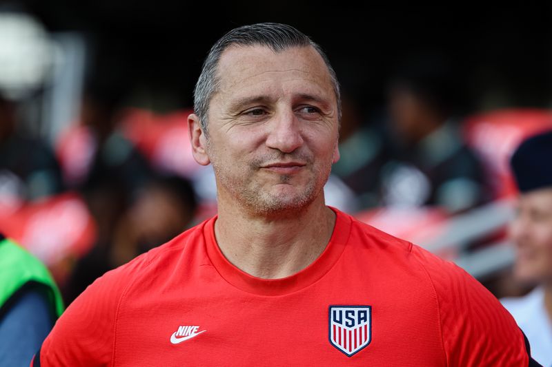 &copy; Reuters. FILE PHOTO: Sep 6, 2022; Washington, District of Columbia, USA; United States head coach Vlatko Andonovski reacts before the game against Nigeria at Audi Field. Mandatory Credit: Scott Taetsch-USA TODAY Sports/File Photo