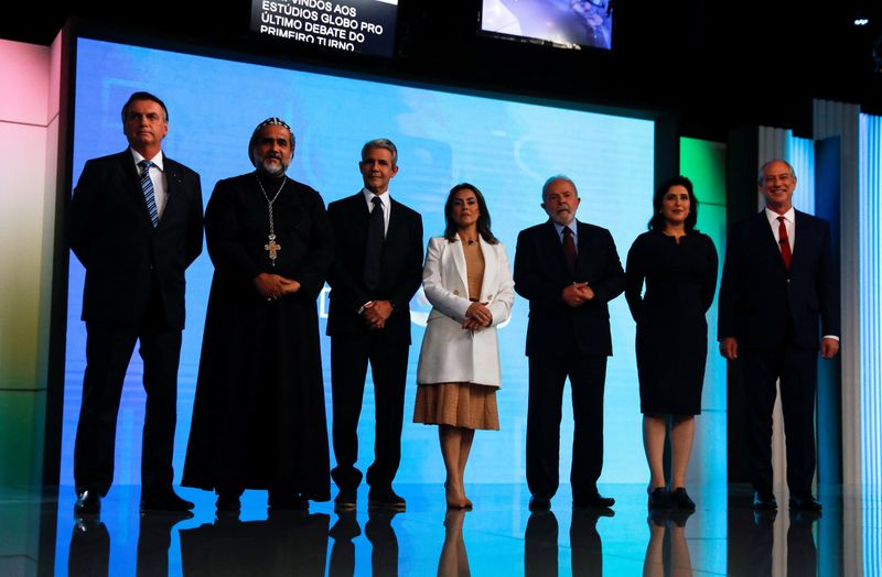 &copy; Reuters. Candidatos a presidente no debate da Globo
29/09/2022
Ricardo Moraes/Ricardo Moraes
