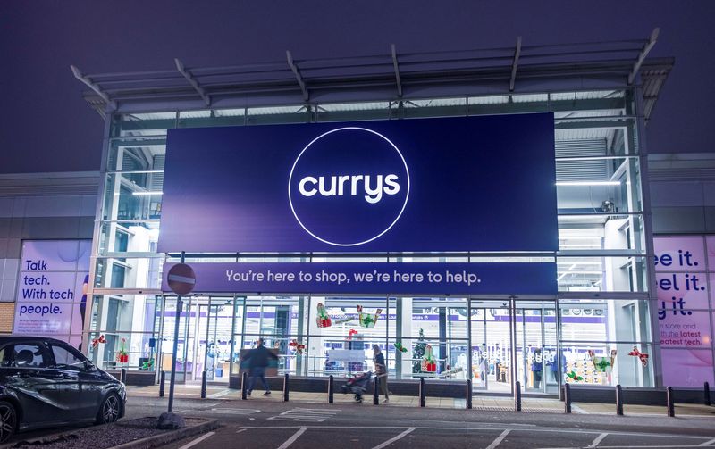 &copy; Reuters. FILE PHOTO: An exterior view of a Currys store in London, Britain, November 19, 2021. Picture taken November 19, 2021. REUTERS/May James/File Photo