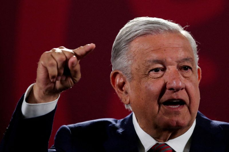 &copy; Reuters. FILE PHOTO: Mexico's President Andres Manuel Lopez Obrador gestures during a news conference at the National Palace in Mexico City, Mexico, June 20, 2022. REUTERS/Edgard Garrido//File Photo
