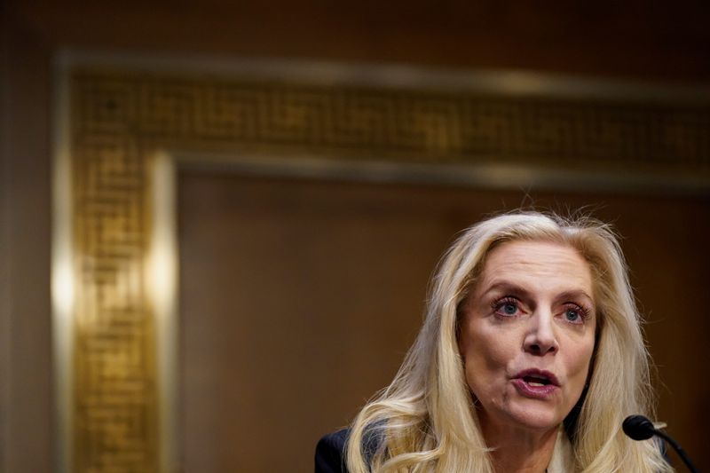 &copy; Reuters. Federal Reserve Board Governor Lael Brainard testifies before a Senate Banking Committee hearing on her nomination to be vice-chair of the Federal Reserve, on Capitol Hill in Washington, U.S., January 13, 2022. REUTERS/Elizabeth Frantz
