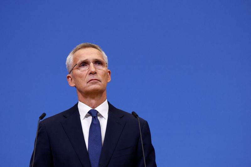 &copy; Reuters. NATO Secretary General Jens Stoltenberg holds a news conference at the Alliance's headquarters in Brussels, Belgium September 30, 2022. REUTERS/Yves Herman
