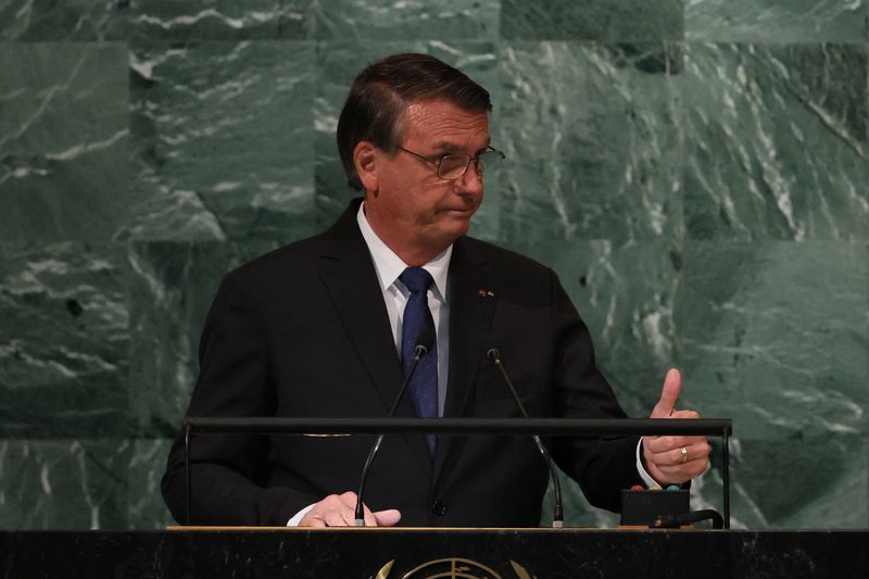 &copy; Reuters. Bolsonaro discursa na ONU
20/09/2022
REUTERS/Brendan Mcdermid