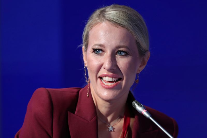 &copy; Reuters. FILE PHOTO: TV anchor and journalist Ksenia Sobchak attends a session of the St. Petersburg International Economic Forum (SPIEF) in Saint Petersburg, Russia, June 3, 2021. REUTERS/Evgenia Novozhenina