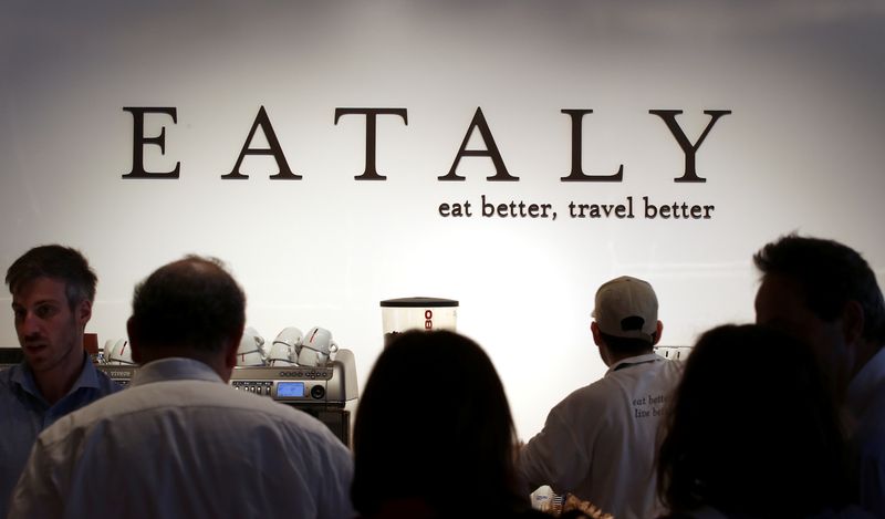 &copy; Reuters. FILE PHOTO: Eataly logo is seen inside the new motorway restaurant on highway in Modena, Central Italy, May 30, 2016.  REUTERS/Stefano Rellandini/File Photo
