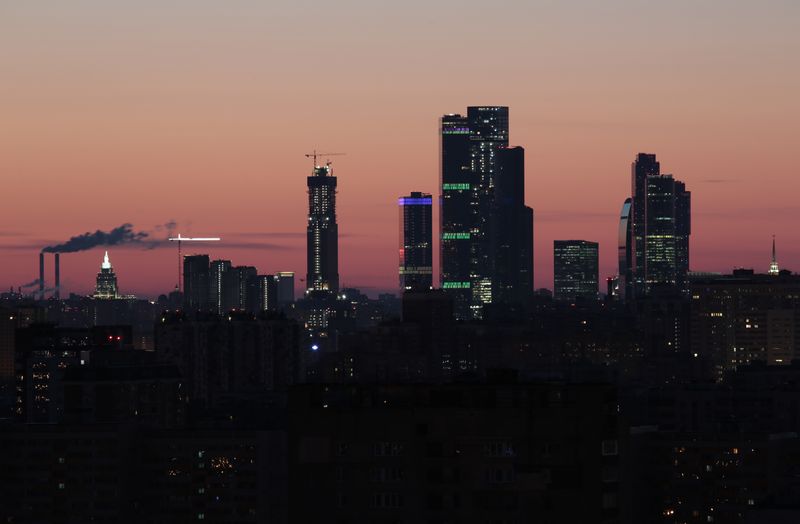 &copy; Reuters. FILE PHOTO: A general view shows the skyscrapers of the Moscow International Business Centre, also known as "Moskva-City", during sunrise in Moscow, Russia April 23, 2018. REUTERS/Anton Vaganov