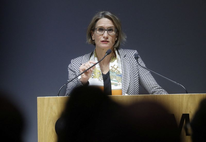 &copy; Reuters. Andrea Maechler, governing board member of the Swiss National Bank (SNB) gives a speech during a presentation of the Swiss Economic Institute (KOF) in Zurich, Switzerland October 5, 2022. REUTERS/Arnd Wiegmann