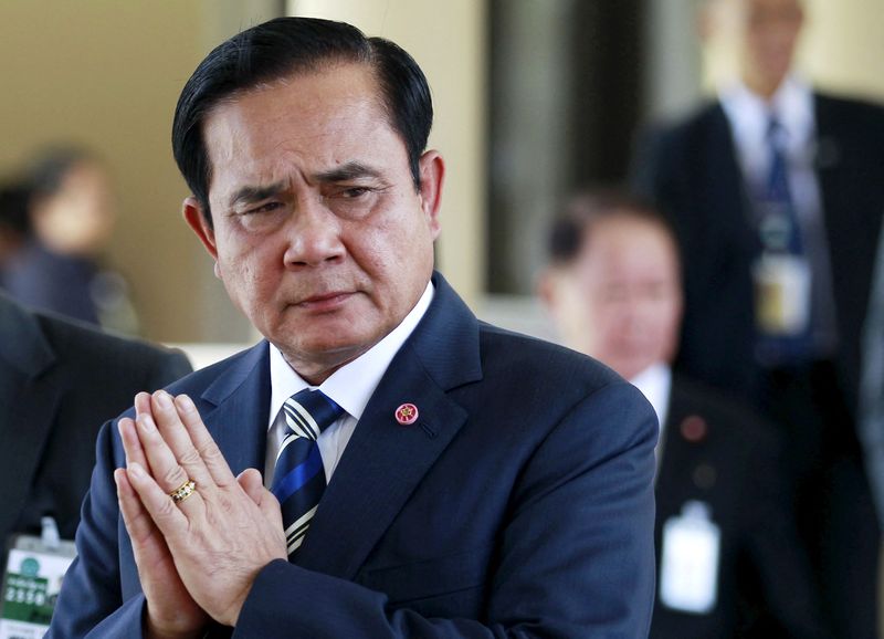 &copy; Reuters. Photo d'archives du Premier ministre thaïlandais Prayuth Chan-ocha à la Maison du gouvernement à Bangkok, en Thaïlande. /Photo prise le 9 septembre 2015/REUTERS/Chaiwat Subprasom