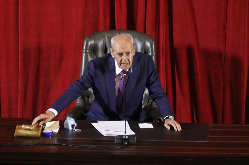 &copy; Reuters. رئيس مجلس النواب اللبناني نبيه بري في قصر الأونيسكو ببيروت في صورة من أرشيف رويترز.