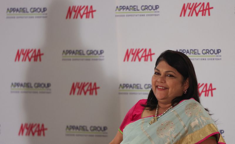 &copy; Reuters. Falguni Nayar, founder and CEO of the beauty and lifestyle retail company Nykaa attends a news conference in Mumbai, India, October 6, 2022. REUTERS/Francis Mascarenhas