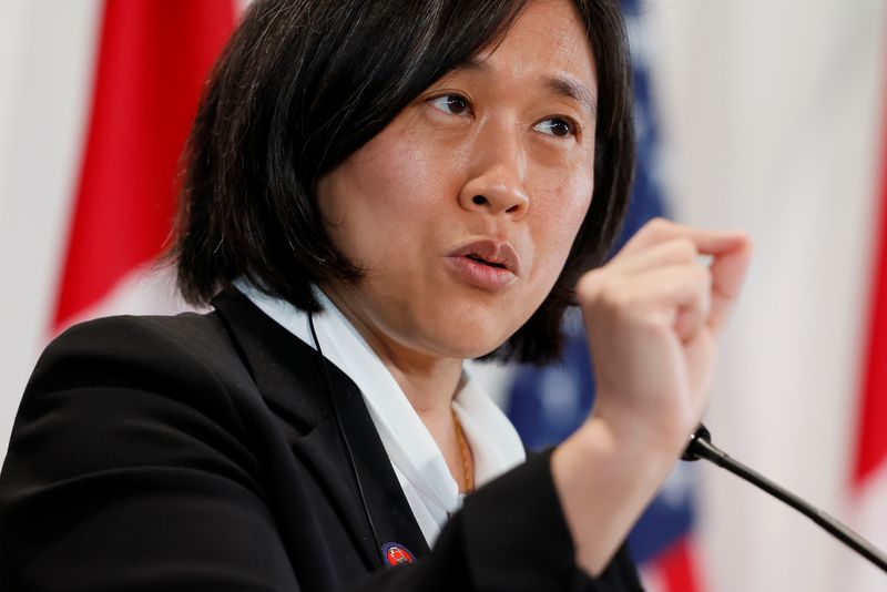 &copy; Reuters. FILE PHOTO: U.S. Trade Representative Katherine Tai takes part in a news conference in Ottawa, Ontario, Canada May 5, 2022. REUTERS/Blair Gable/File Photo