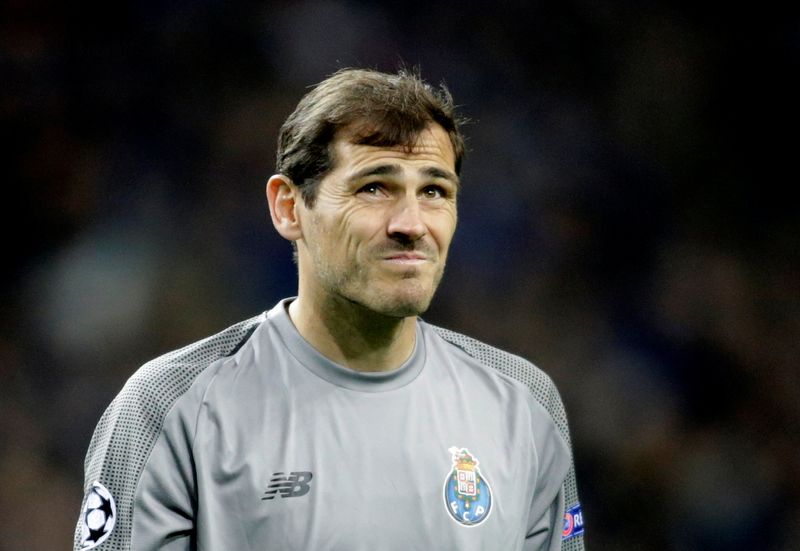 &copy; Reuters. Iker Casillas, del FC Porto, durante el partido de vuelta de los cuartos de final de la Liga de Campeones entre el FC Porto y el Liverpool, en el Estadio do Dragao, Porto, Portugal, 17 de abril de 2019. REUTERS/Miguel Vidal